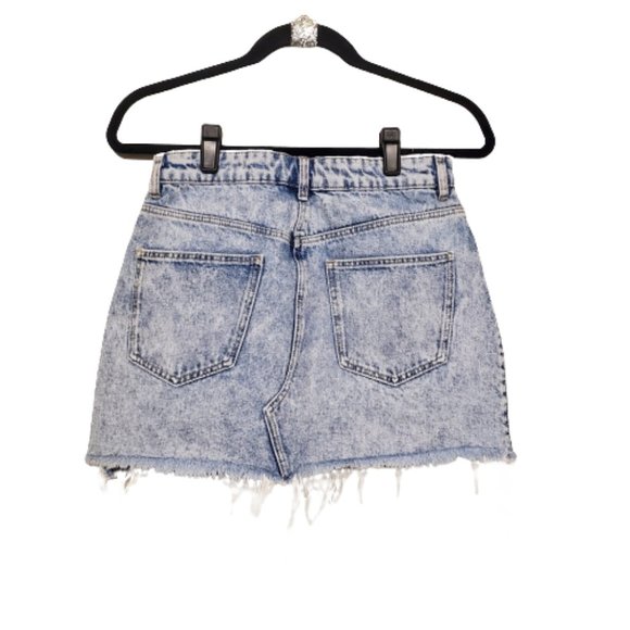 Zara Distressed Blue Denim Mini Skirt.Size Med /28 - Picture 3 of 5
